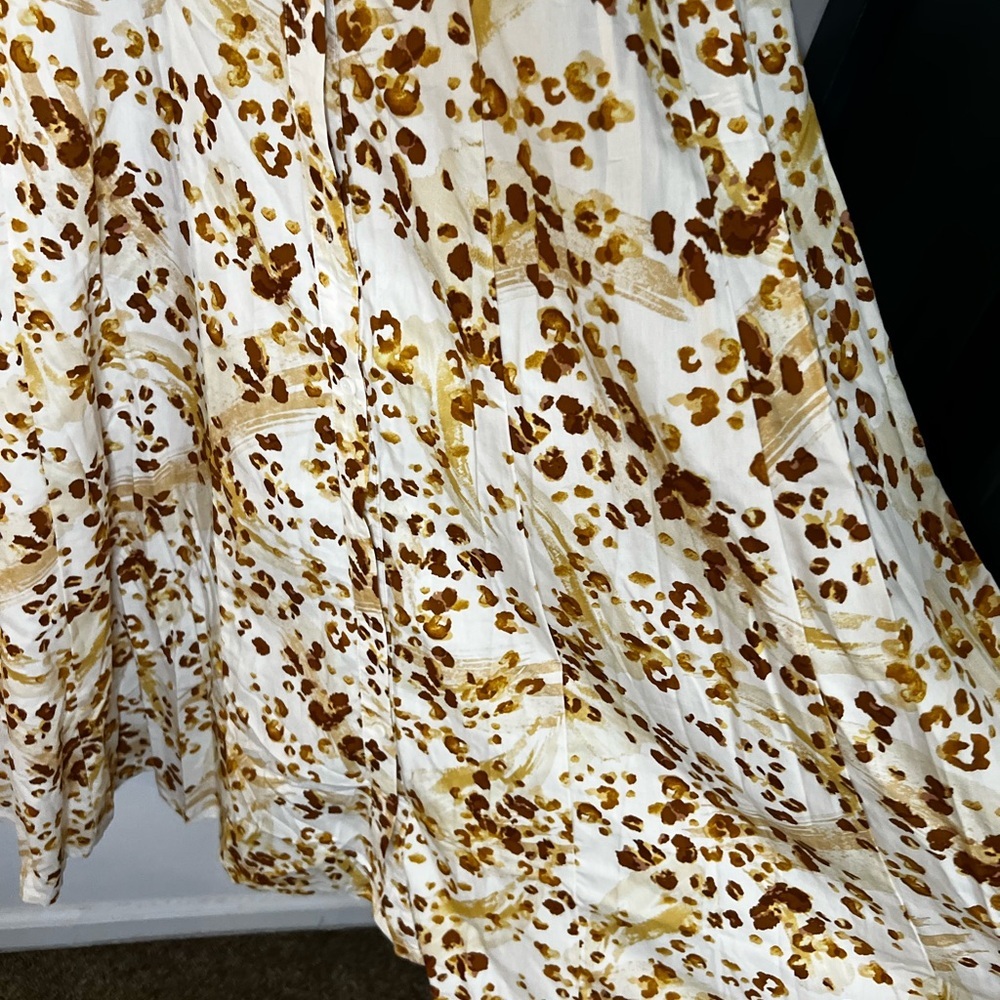 Flying Tomato White Dress with Mustard and Brown Floral Print - Picture 4 of 5